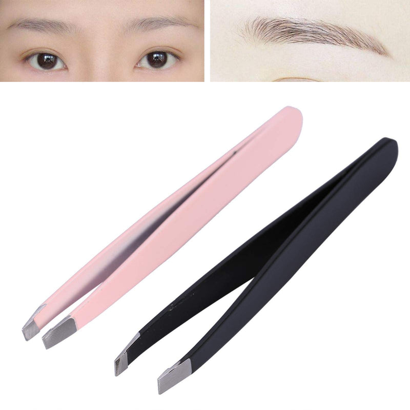 [Australia] - Eyebrow Kit, 2Pcs/Set Facial Hair Removal Tweezers Tweezers, for Hairdresser Cosmetologist Cosmetology Travel Use 
