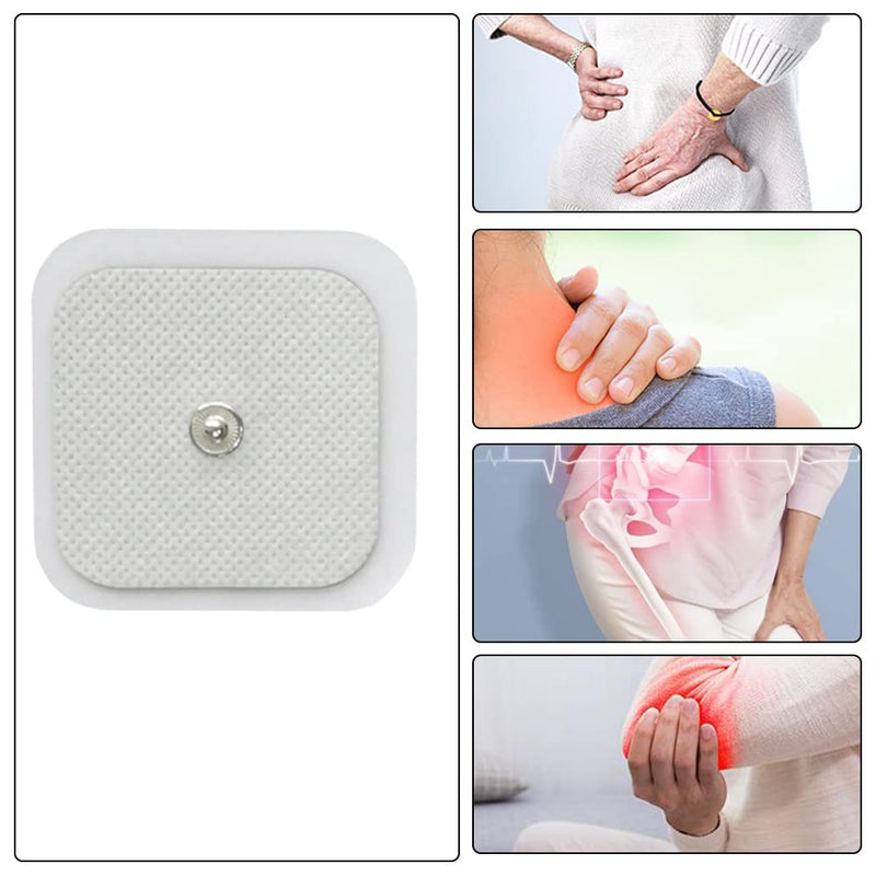 [Australia] - 10 Pcs Physiotherapy Electrode Suitable for Tens Machines Tens Pads Portable Massage Patches Moisture Proof Electrode Patch Universal Rivet Electrode Pad for Treatment 