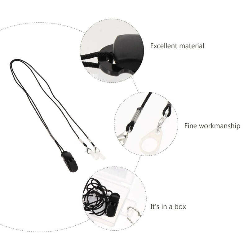 [Australia] - iplusmile Hearing Aids Clip For Adults- Protection Rope Strap Anti- lost Protector For Seniors (Black) Black 