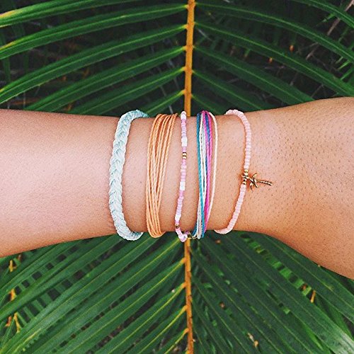 [Australia] - Pura Vida Jewelry Bracelets - 100% Waterproof and Handmade w/Coated Charm, Adjustable Band Rose Quartz 