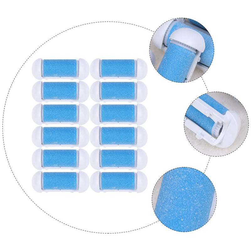[Australia] - Lurrose 12pcs Foot File Replacement Roller Coarse Roller Refill Heads for Electronic Callus Remover Pedicure File Tool Blue 