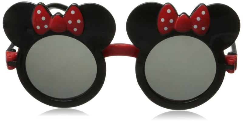 [Australia] - Childrens Mouse Ear Round Flip Out Sunglasses Black/Red Bows 