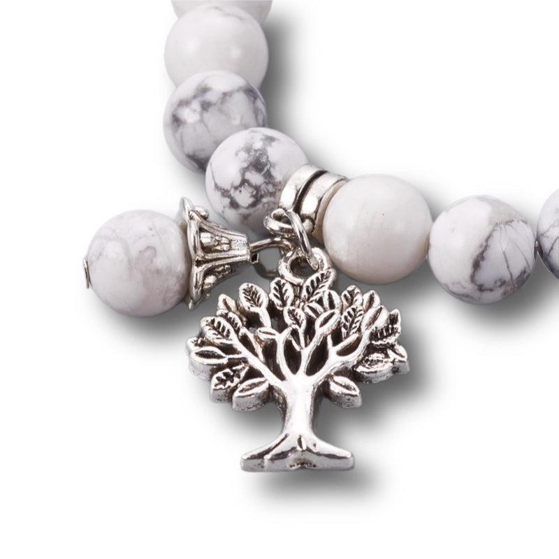 [Australia] - ETANA 21st Birthday Gifts for Her, Chakra Bracelets for Women with Howlite Healing Crystals, Anxiety Relief Spiritual Gift, Mindfulness Presents Howlitte 