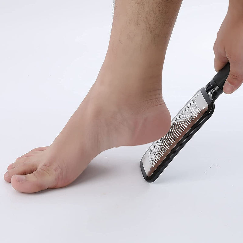 [Australia] - Colossal Foot File Scrub Rasp Grater Foot File Callus Remover Stainless Steel Pedicure Tools for Dead Skin (Black) Black 