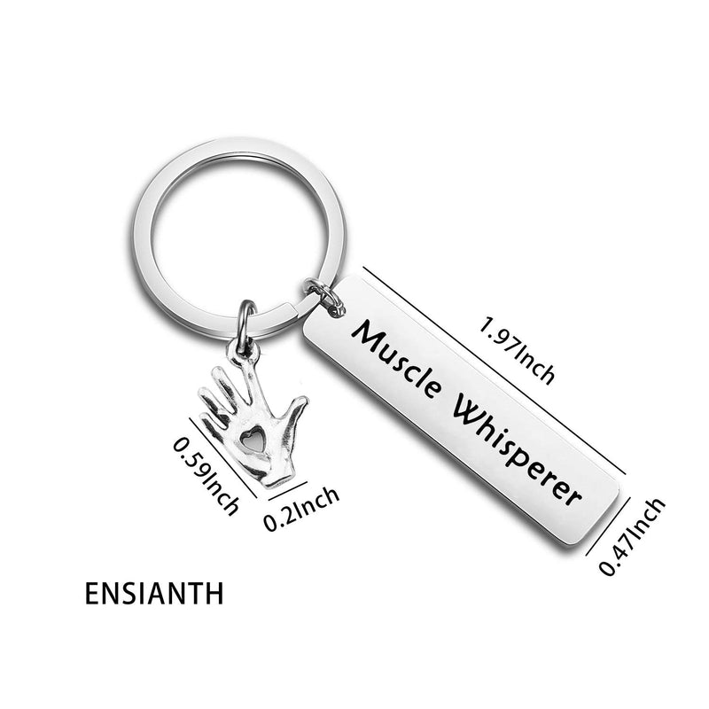 [Australia] - ENSIANTH Massage Therapist Gift Muscle Whisperer with Healing Hand Charm Keychain Gift for Massage Therapist,Massage Therapy School Student Gift Massage Therapist Keychain 