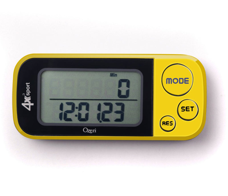 [Australia] - Ozeri 4x3sport Tri-Mode Activity Tracker (Walk, Run, & Stair Climb), with Multi-Axis Detection & 30 Day Memory Yellow 