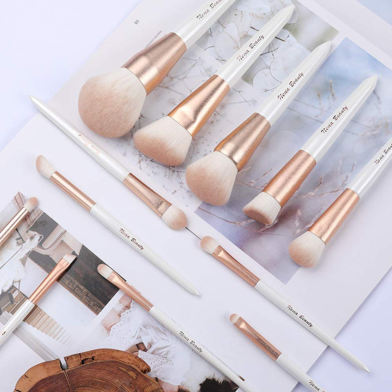 [Australia] - Neria RuShuang Makeup Brush set 12PCS high fashion professional makeup brush set, with soft synthetic hair and wooden handle, suitable for eye shadow, foundation, blush, concealer and other cosmetics Makeup Professionals and Beginners Vegetarian is not... 