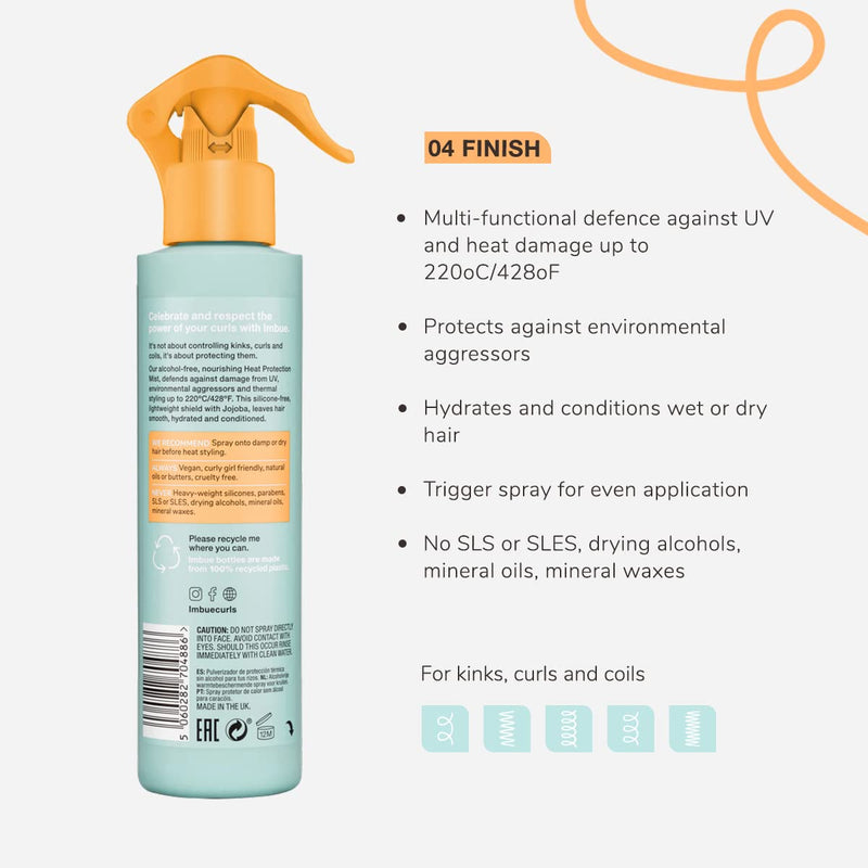 [Australia] - Imbue Curl Defending Heat Protection Mist - Vegan and Curly Girl Compliant 200 ML Paraben Free 