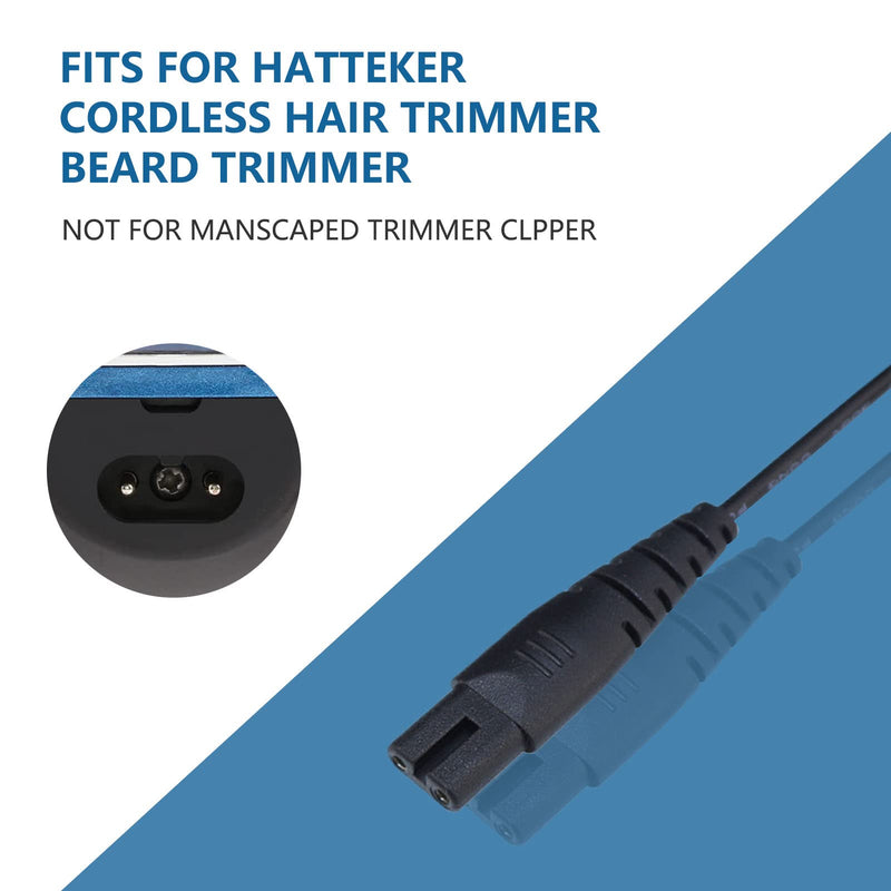 [Australia] - 2PCS Charger Cable for Hatteker Shaver, USB Charging Cord Beard Replacement Rechargeable Cable Compatible with Hatteker Trimmer RFC-588 598 692 696 9598 7568 Shavers 
