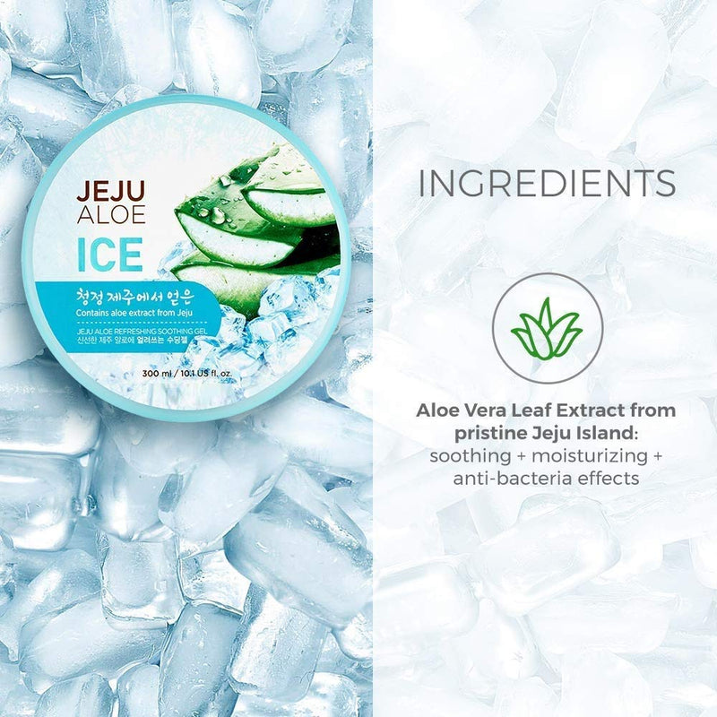 [Australia] - SoltreeBundle Korean Jeju Aloe Vera Ice Refreshing Soothing Moisturizing Gel 300ml / 10.15oz with SoltreeBundle Oil blotting Paper 50pcs 