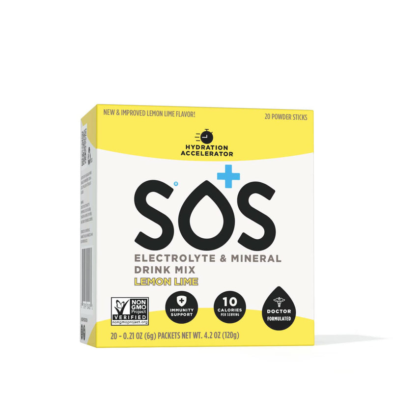 [Australia] - SOS Rehydrate Citrus Electrolyte Powder, Easy Open Packets, Supplement Drink Mix 20 sachets 