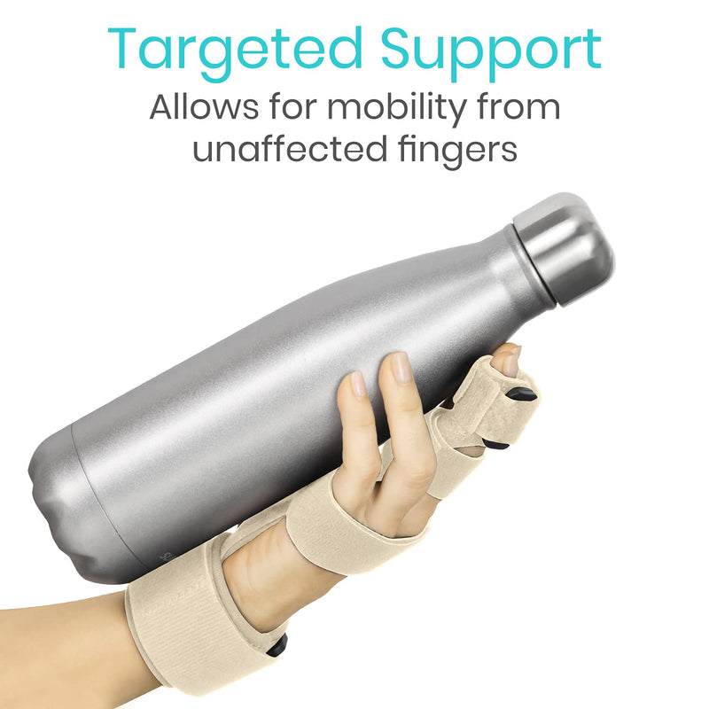 [Australia] - Vive Trigger Finger Splint - Full Hand and Wrist Brace Support - Adjustable Locking Straightener - Straightening Immobilizer Treatment For Sprains, Pain Relief, Mallet Injury, Arthritis, Tendonitis (Beige) 