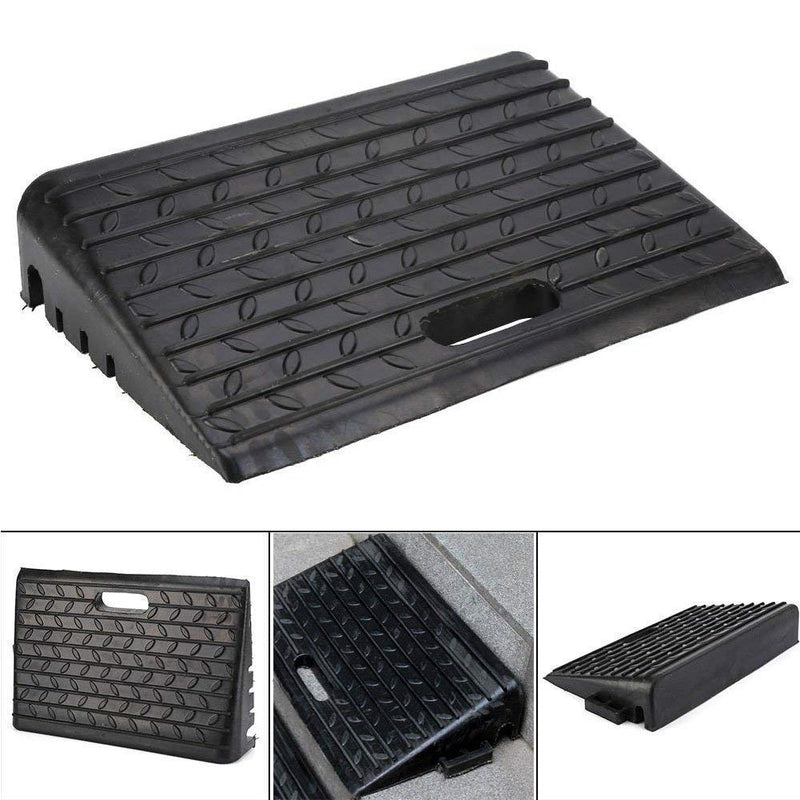 [Australia] - Heavy Duty Car Ramp, 2PCS Black Portable Rubber Kerb Ramps with Anti-Slip Treads for Car Scooter Caravan Wheelchair Disabled Access, 48.5 x 30 x 9.5cm 