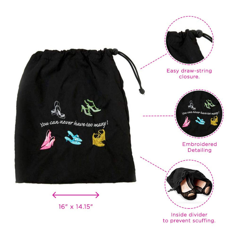 [Australia] - Miamica Travel Accessories, You Can Never Have Too Many Shoe Bag, Black 
