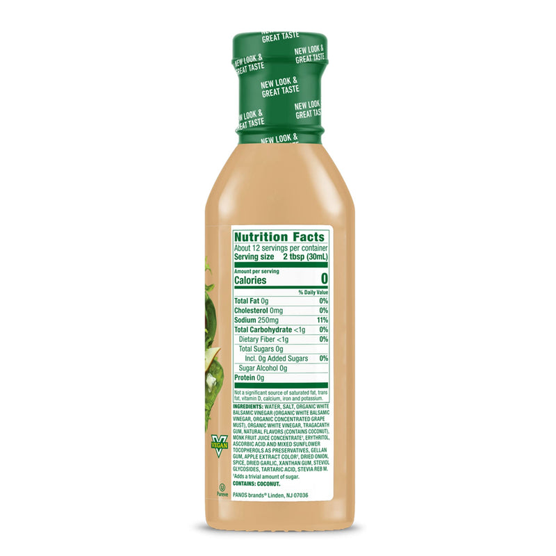 [Australia] - Walden Farms Pear White Balsamic Vinaigrette Dressing, 12 oz. Bottle, Fresh and Delicious Salad Topping, Sugar Free 0g Net Carbs Condiment, Sweet and Tangy 