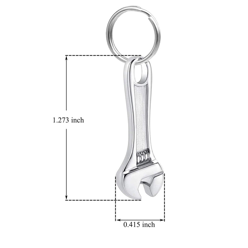 [Australia] - Urn Necklace for Ashes Wrench Hammer Keychain Holder Ashes for Pet Human Stainless Steel Keepsake Memorial Cremation Jewelry for Men Women Silver 