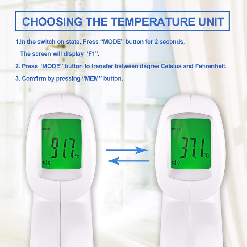 [Australia] - Berrcom Non Contact Infrared Forehead Thermometer JXB-178 Baby Fever Check Thermometer 3 in 1 Contactless for Kids Infant Adult (Batteries Not Included) 
