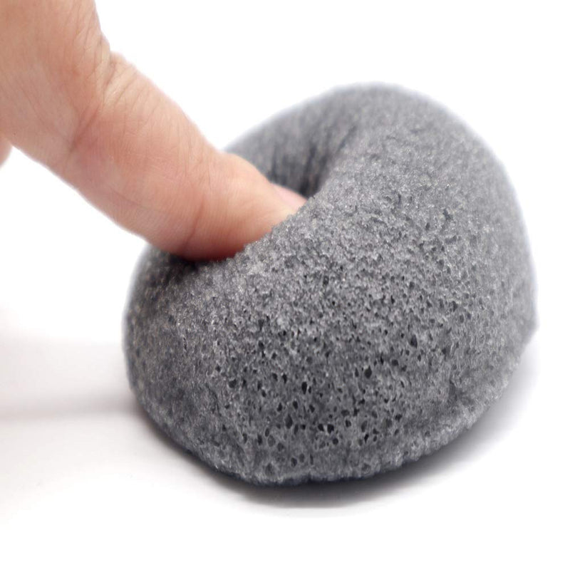 [Australia] - ESMOSEN Natural Konjac Facial Sponges, Organic Facial Cleansing Sponge with Activated Charcoal for Gentle Exfoliating, Deep Pore Cleansing, Remove Impurities 