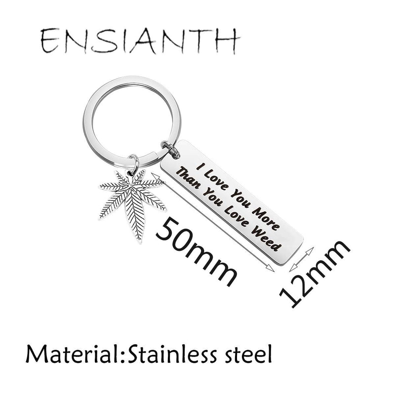 [Australia] - ENSIANTH 420 Gift Marijuana Jewelry I Love You More Than You Love Weed Keychain Gift for Boyfriend Valentines Day Gift 