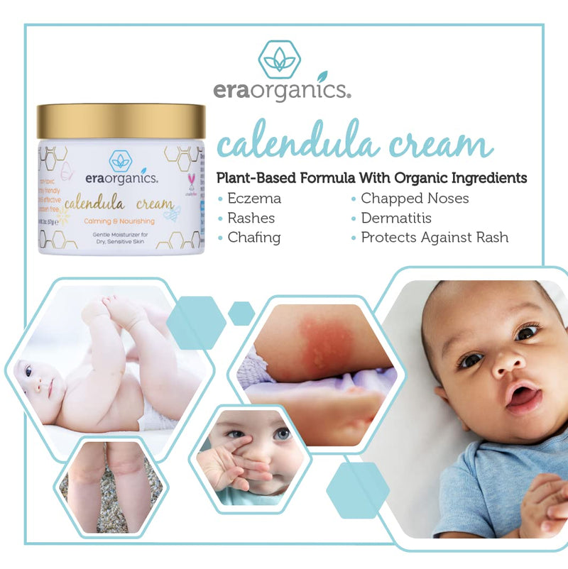 [Australia] - Era Organics Calendula Cream. Extra Soothing And Moisturizing Baby Lotion for Sensitive Skin Prone to Baby Eczema, Cradle Cap, Baby Acne, Rashes, Hives With Cocoa Butter, Rosemary, Zinc Oxide & More 