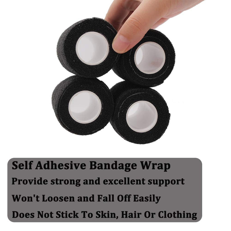 [Australia] - 3" x 5 Yards Breathable Self Adherent Bandage Wrap, Multi-Purpose Non Woven Cohesive Wrap - Vet Wrap | Athletic Tape | Medical Tape, for Sports, First Aid, Wrist, Ankle Sprains, Swelling, Pets. 3 Inch-12 Count Black 