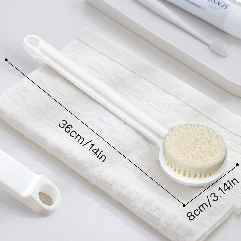 [Australia] - Ithyes Dry Brushing Body Brush Shower Bath Brush Long Handle Gentle Back Skin Scrubber Exfoliate Massage Improve Blood Circulation Cellulite Treatment 