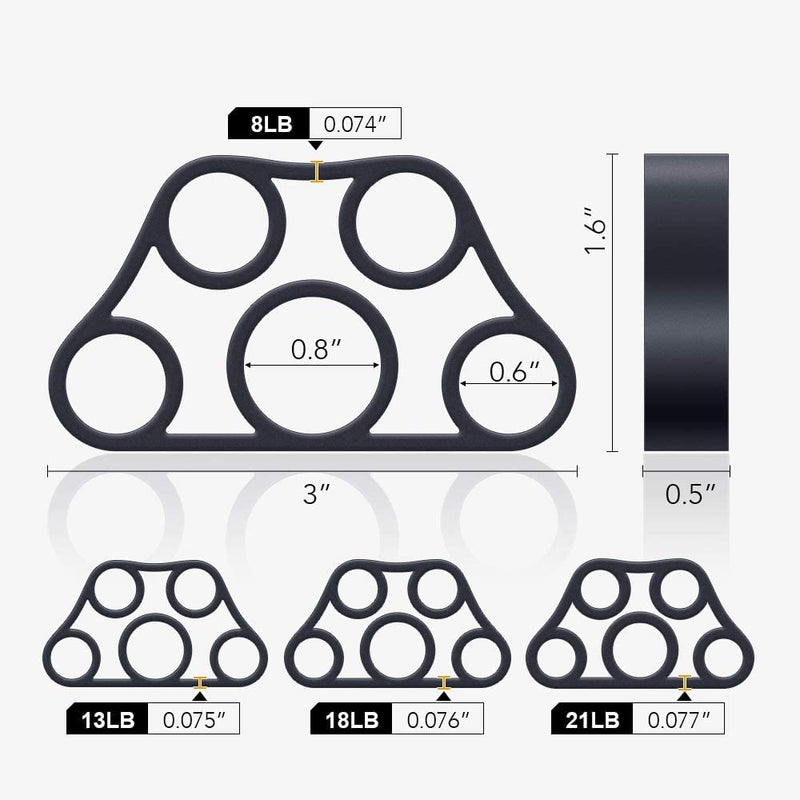 [Australia] - 4 Pack Hand Exerciser Grip Strengthener, Finger Stretcher Hand Grip Resistance Bands Hand Strengthener Hand Strengthening Forearm Exerciser for Arthritis Black 