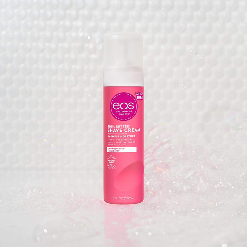 [Australia] - eos Shea Better Shaving Cream for Women- Pomegranate Raspberry | Shave Cream, Skin Care and Lotion with Shea Butter and Aloe | 24 Hour Hydration | 7 fl oz 7 Fl Oz (Pack of 1) 