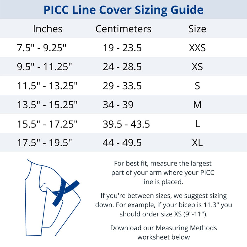 [Australia] - Care+Wear Long PICC Line Cover - Ultra-Grip Antimicrobial PICC Line Covers for Upper Arm That Provides Comfort, Security and Breathability with Mesh Window (XX-Small, Black) 2X-Small (Pack of 1) 
