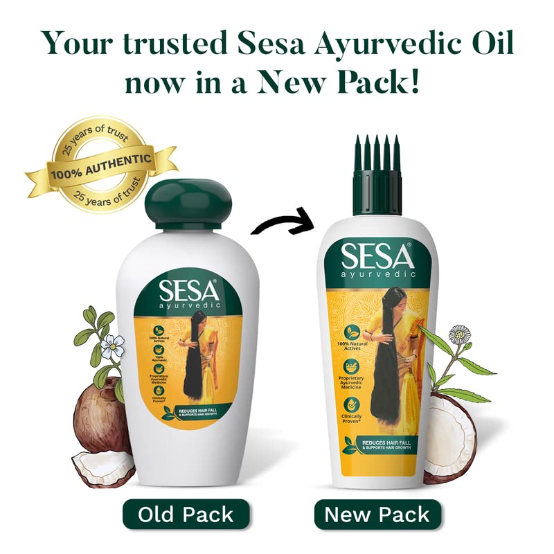 [Australia] - Sesa Ayurvedic Hair Oil 5000 Year Old Kshir Pak Vidhi, Bhringraj & 17 Rare Herbs with 5 Nourishing Oils All Hair Types NO Mineral Oil 200 ml (Pack of 1) 