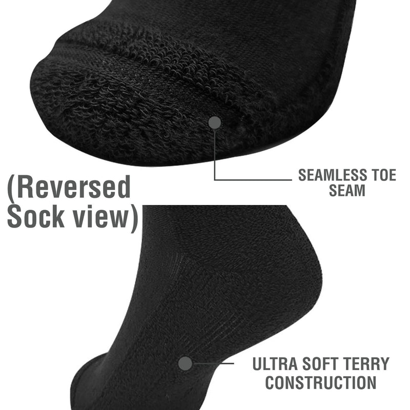[Australia] - Lin Performance Diabetic Ankle Socks with Non-Binding Top and Cushion Sole, 4 or 6 Pairs 4 Pairs of Black Large 
