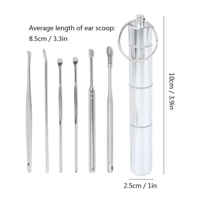 [Australia] - Keenso 6PCS Ear Wax Removal Tool, Comfortable Stainless Steel Ear Wax Pickers Flexible Cleaning Tool With Box 