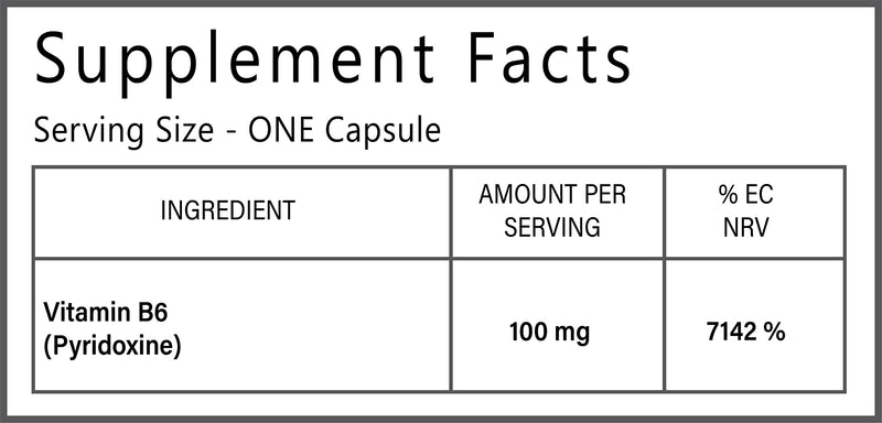 [Australia] - SynBio Premium - Vitamin B6 100mg Capsules | Vegan | Pyridoxine | Supports Regulation of Hormonal Activity | Reduces Fatigue | Promotes Red Blood Cell Formation | Made in The UK 