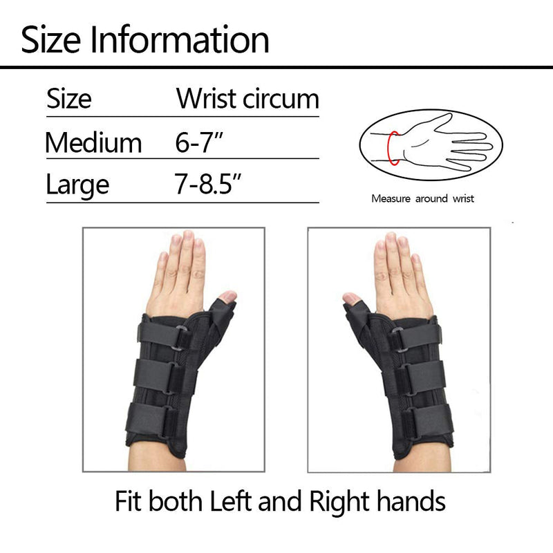 [Australia] - Wrist Brace with Thumb Spica Splint Wrist Support Thumb Spica Thumb Support for Arthritis, Sprains, Carpal Tunnel Pain, Tendonitis (Right,M) Wrist & Thumb Brace Right-M (6-7") 