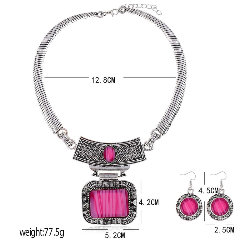 [Australia] - LZHLQ Vintage Big Necklace，Suitable for Women and Girls，Pendant-Like Design，Statement Necklace Fashion Bib Jewelry，Resin Pattern Choker, White 