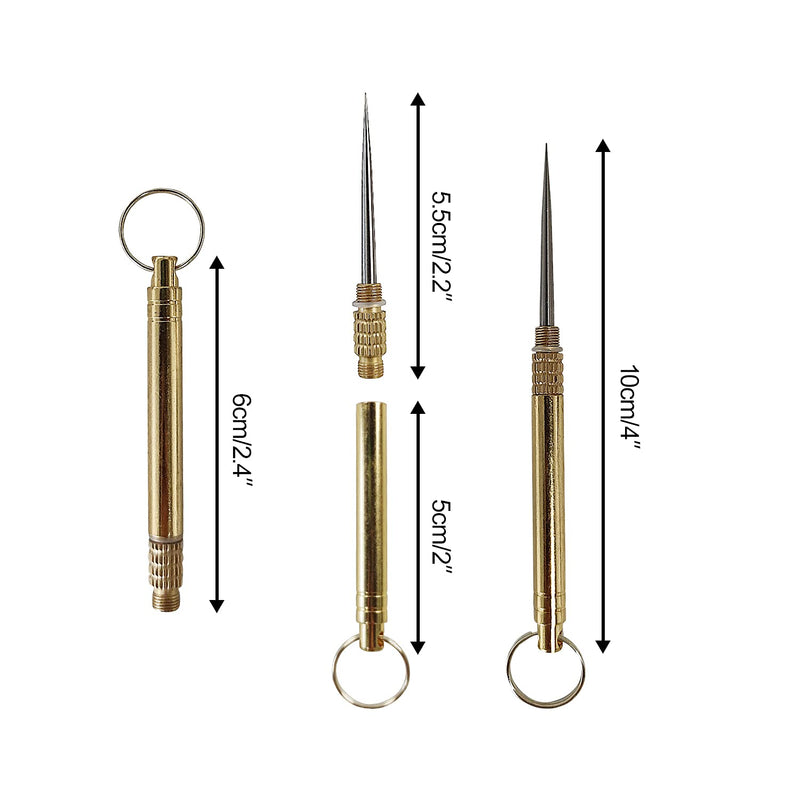 [Australia] - Spring.Rd Portable Toothpicks, Titanium Toothpicks Toothpick with Key Ring Fruit Stick Metal Toothpick for Outdoor Picnic and Home, Brass (4PCS) 4pcs 