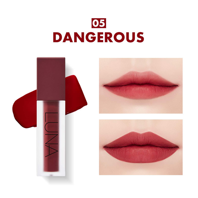 [Australia] - AEKYUNG LUNA Matte Leather Lip Stain, Velvet Matte Liquid Cream Lip, Highly Pigmented Color | 05 Dangerous 