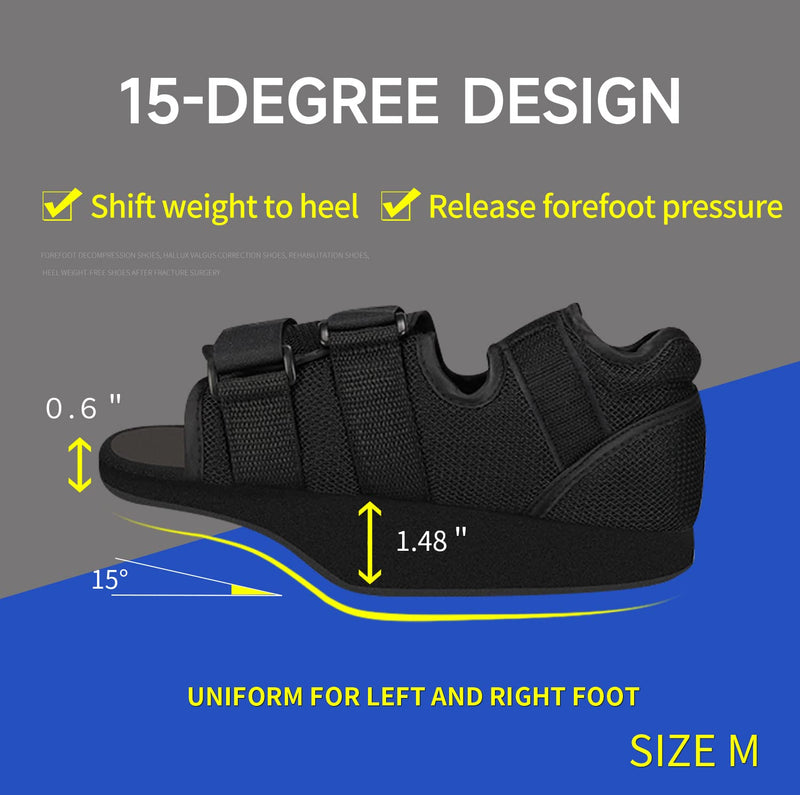 [Australia] - Post op Shoes for Broken Toe Surgery Forefoot Offloading Healing Boot Post Surgical Wedge Foot Splint for Surgery for Men and Women (Medium) Medium 