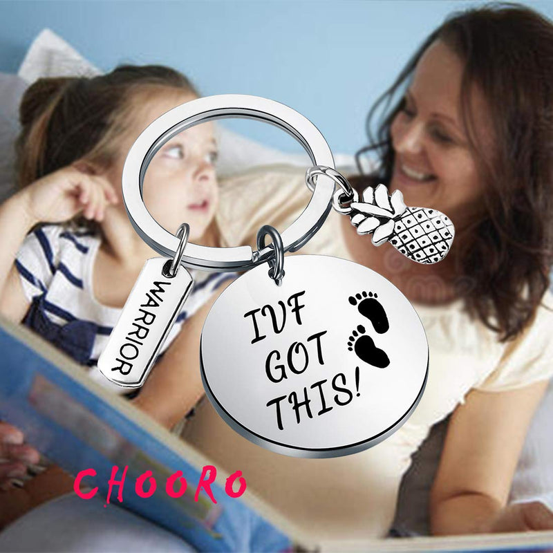 [Australia] - CHOORO IVF Infertility Warrior Pineapple Charm IVF Got This Keychain Infertility Mom Jewelry IVF Encouragement Gift for Women 