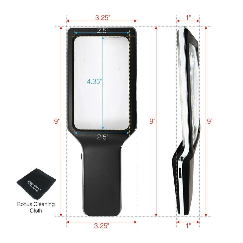 [Australia] - [Rechargeable] 4X Magnifying Glass with [10 Anti-Glare & Fully Dimmable LEDs]-Evenly Lit Viewing Area-The Brightest & Best Reading Magnifier for Small Prints, Low Vision Seniors, Macular Degeneration 