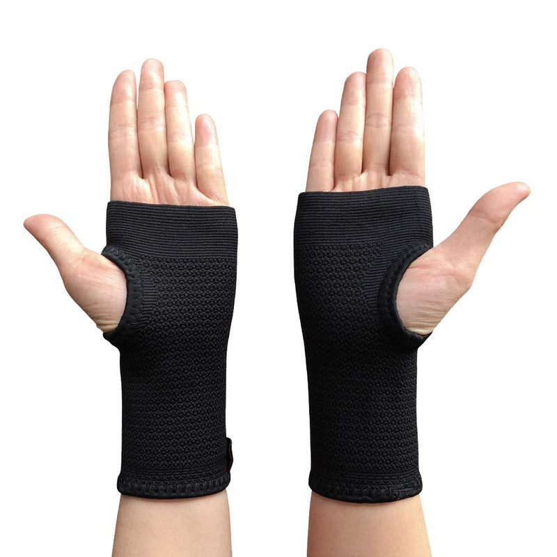 [Australia] - Kuangmi Compression Wrist Support Sleeve Palm Hand Brace Carpal Tunnel (Large (Pack of 2)) Large (Pack of 2) 