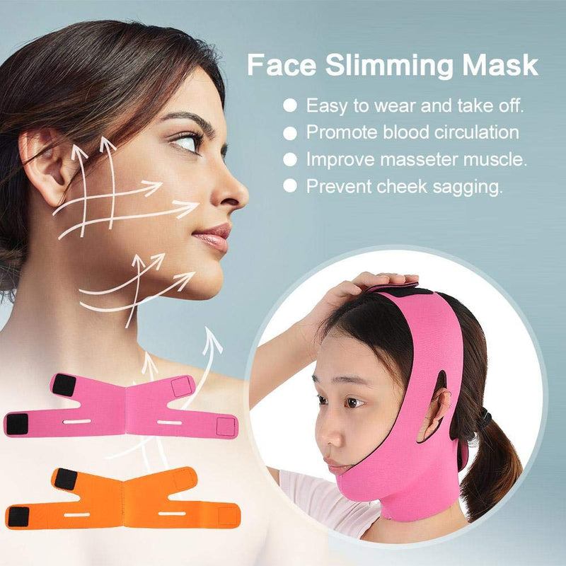 [Australia] - Face Slimming Strap, Double Chin Skin Bandage Reducer Face Facial Lifting Slimming Belt Face Slimming Belt for Women(Rose Red) Rose Red 