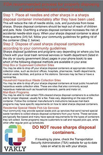 [Australia] - Sharps Container 5 Quart with Mailbox Style Lid - Large - Puncture Resistant for Safe Needle Disposal - Approved for Home and Professional use (1 Pack) 1 