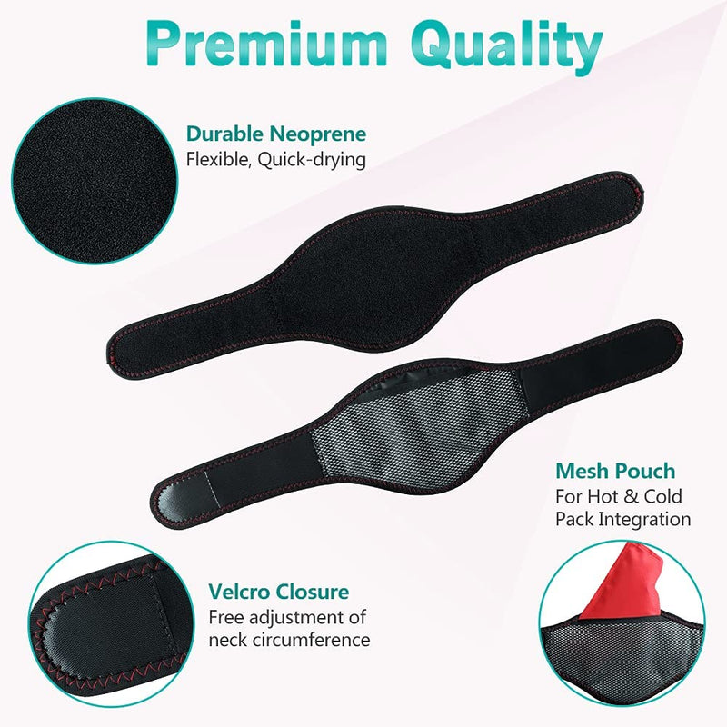 [Australia] - Neck Brace Ice Pack Cervical Collar Soft Ice Wrap Adjustable Ring Relief Neck Pain And Support Reusable Gel For Women Hot & Cold Therapy Treatment Arthritis Release Pressure (11" ~ 18.5") 