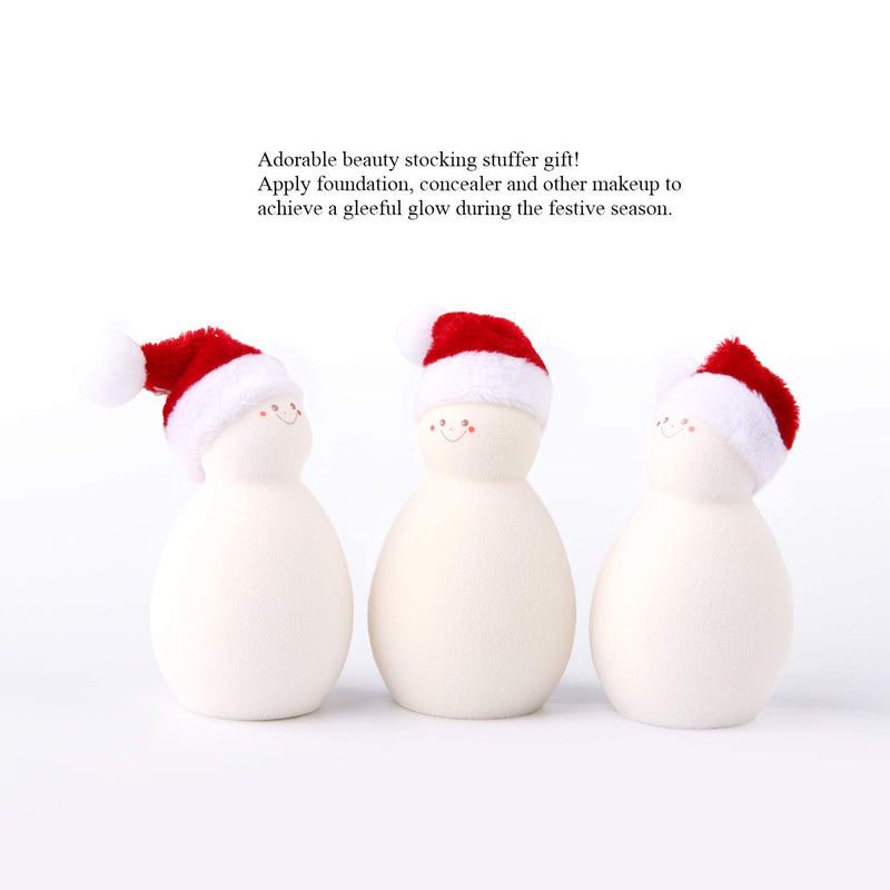 [Australia] - BASEBLUE Holiday Snowman Makeup Sponge | Naturally Blend, Contour and Stipple All Makeup Formulas | For Festive Glam Beauty [CREAM] 