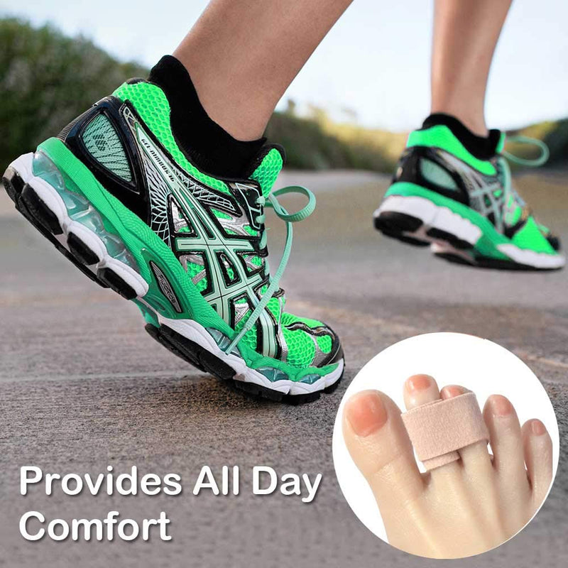 [Australia] - DYKOOK Broken Toe Wraps, 8 Pcs/Pack, Fabric Toe Splint Toe Cushioned Bandages Finger Protectors Straightener Hammer Toe Separators (Beige, 8 Pcs Toe Wraps) Beige, 8 Pcs Toe Wraps 
