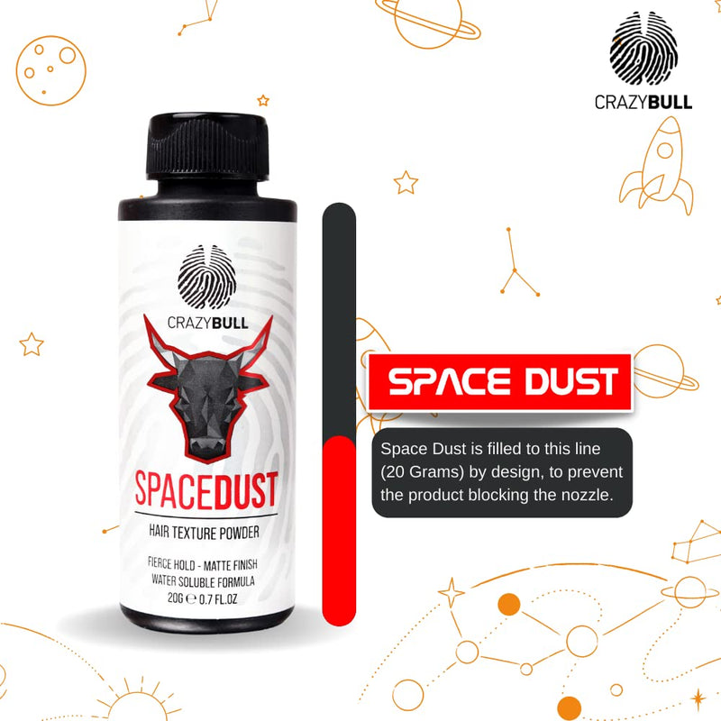 [Australia] - Crazy Bull Hair Powder Space Dust - Volumizing, Texturizing Hair Styling Powder for Men - Styler for Texture, Volume, & Natural, Matte Look- Flexible, Strong Hold, No Residue - Cruelty-Free & Vegan 