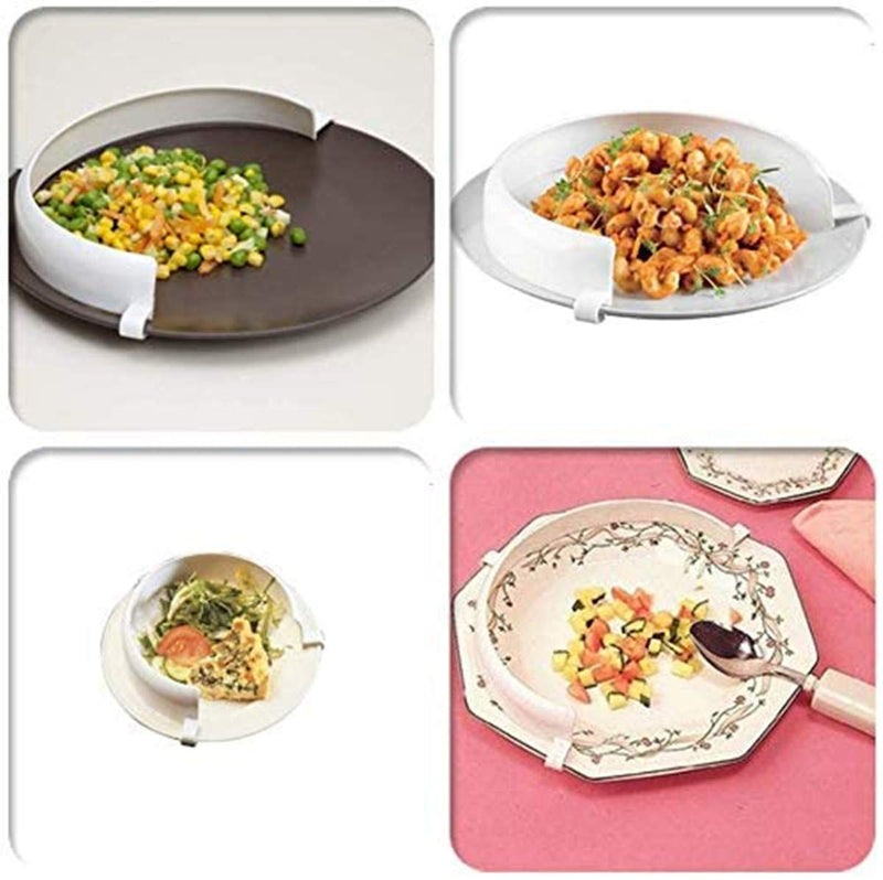[Australia] - Food Plates Guard - Parkinson Patients Scooping Food Clip-On Spill Prevention Kitchen Living Eating Aid Assistant Dining Assistive for Elderly, Disabled 