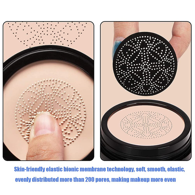 [Australia] - Mushroom Head Air Cushion CC Cream, CC Cream Foundation, Moisturizing BB Cream Foundation Long-Lasting Coverage of Blemishes, Even Skin Tone, Suitable for All Skin Types (A, Natural) A, Natural 