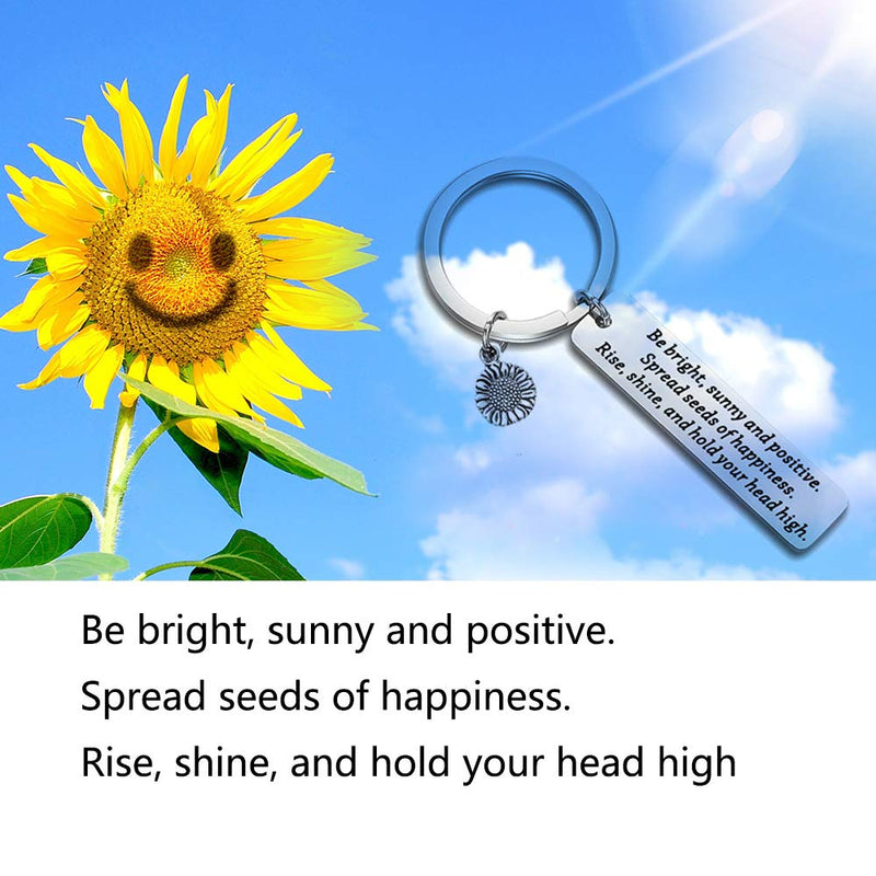 [Australia] - FUSTMW Sunflower Charm Keychain Be Bright Sunny and Positive Sunflower Quote Inspirational Gift keychain earring set 